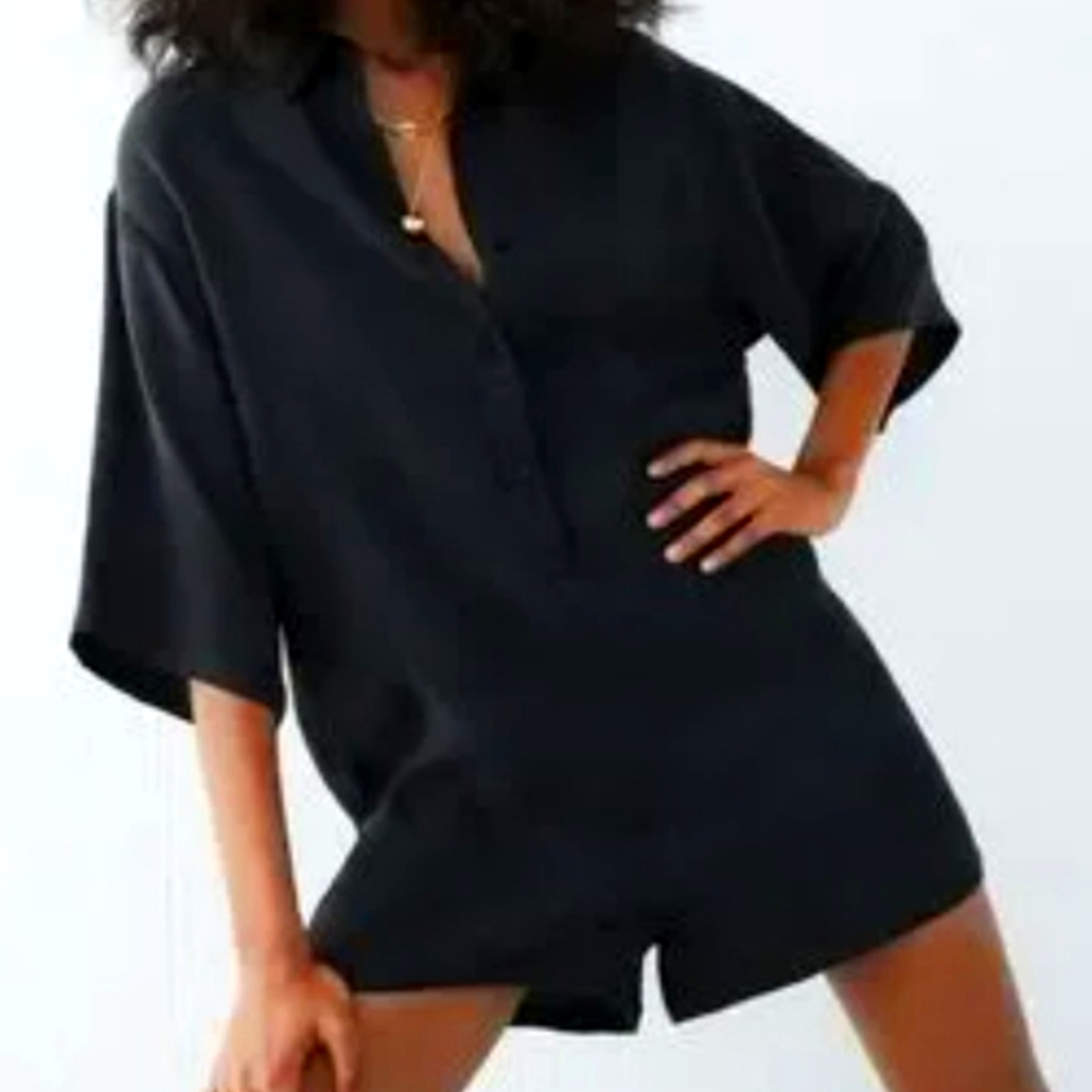 Zara Black Relaxed Jumpsuit